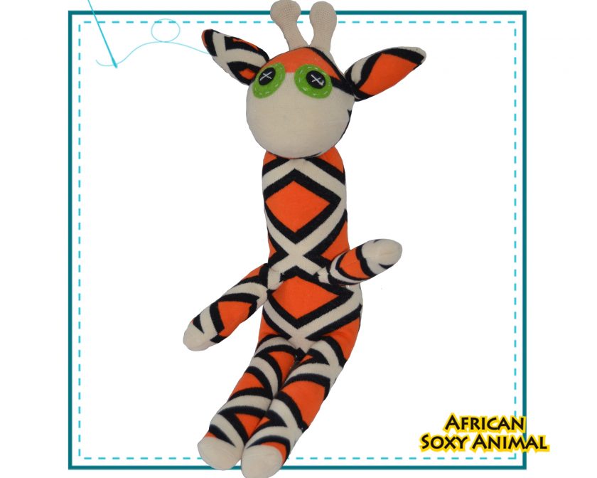 Art & Craft Sock Puppet DIY Kit - African Soxy Animal - Sock Giraffe Soft Toy Game-based Educational Toy