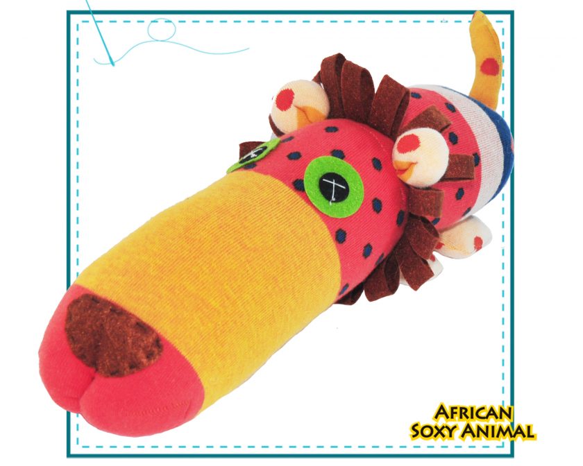 african soxy animal - art and craft handmade Lion soft toy - sock lion