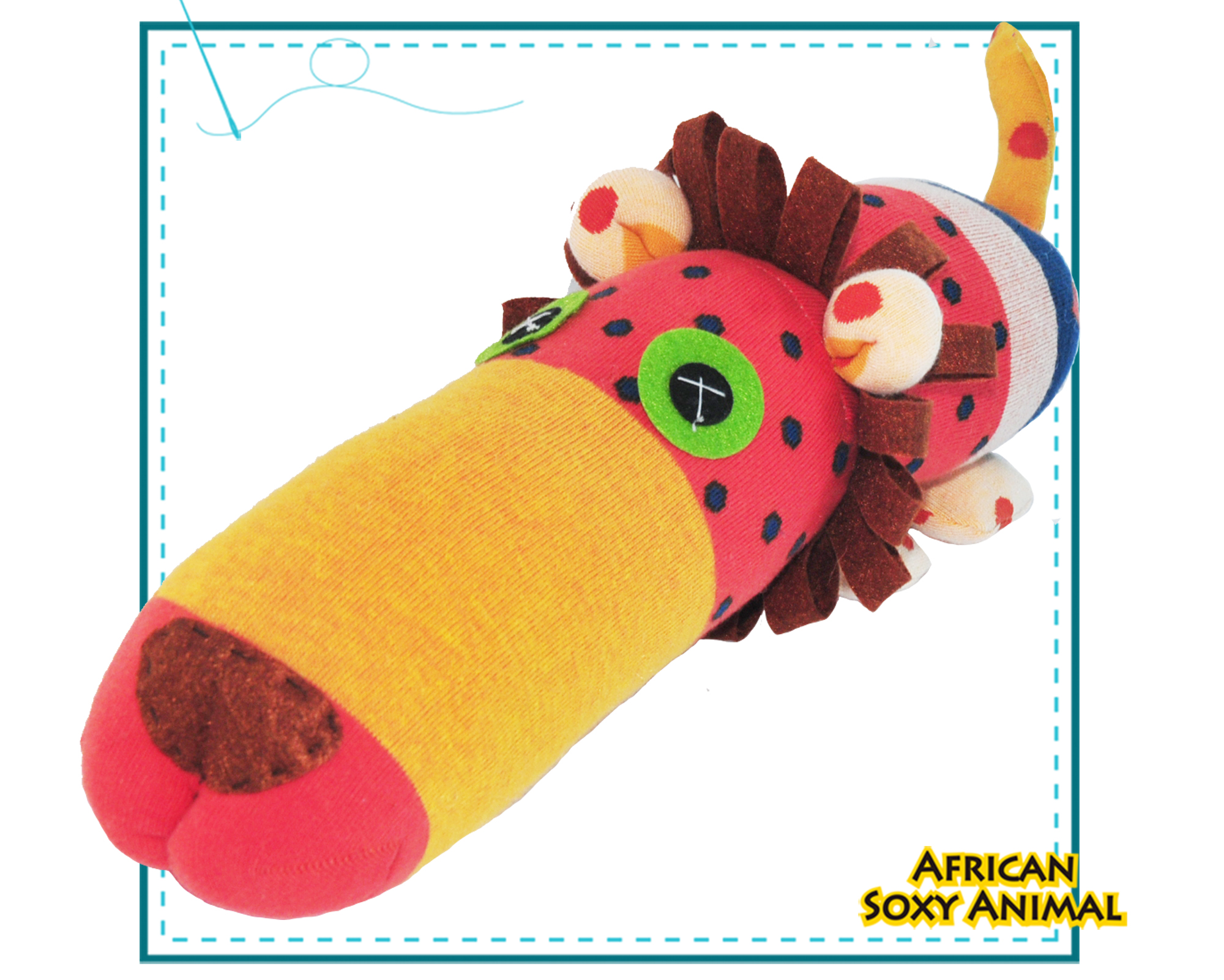 African Soxy Animal – Art & Craft Sock Puppet DIY Kit – Sock Lion