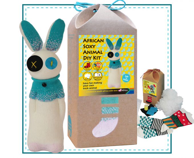 Art & Craft Sock Puppet DIY Kits - African Soxy Animal - Sock Bunny Soft Toy - Game-based Educational Toy