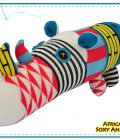 African Soxy Animl art & craft handmade Sock Rhino soft toy