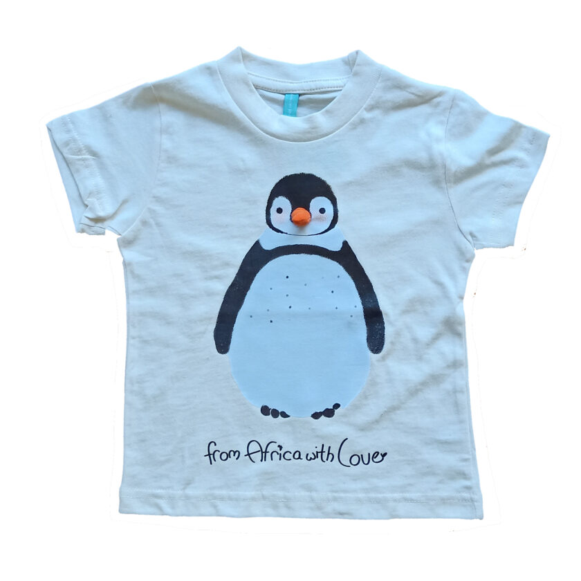 African-Soxy-Animal-100%Combed-Cotton-Handmade-Children's-T-shirt-Penguin